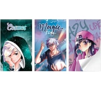 Блокнот LAMARK на скобе серия Хайп-аниме, А6, 30 листов, 102x162 мм, клетка, 15 шт в упаковке NB0209-S