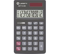 Калькулятор LAMARK 12 разрядов, карманный, 118,5x70x7,5 мм, двойное питание, с крышкой-книжкой, черный ABT112-BK