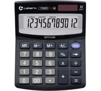 Калькулятор LAMARK 12 разрядов, малый настольный, 125x100x27 мм, двойное питание, черный DDT212-BK