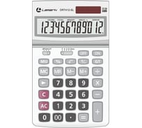 Калькулятор LAMARK 12 разрядов, средний настольный, 175,6x107x23,8 мм, двойное питание, изменяющийся наклон дисплея, серебристый DRT412-SL