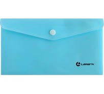 Папка-конверт LAMARK на кнопке 225x125 мм, голубой, 10 шт PE0460-LB