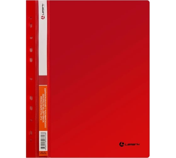 Папка-скоросшиватель LAMARK А4, прозрачный верхний лист, красная, 10 шт FF0054-RD
