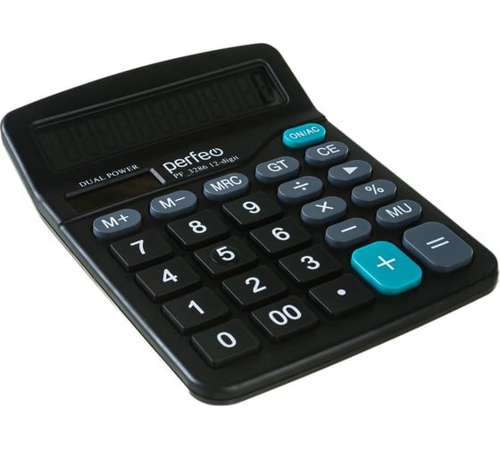 Бухгалтерский калькулятор Perfeo PF 3286 12-разрядный, GT черный 30003827