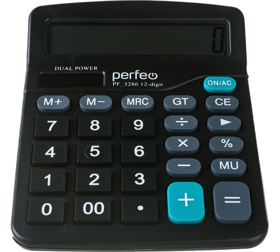 Бухгалтерский калькулятор Perfeo PF 3286 12-разрядный, GT черный 30003827