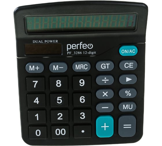 Бухгалтерский калькулятор Perfeo PF 3286 12-разрядный, GT черный 30003827
