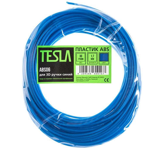 Пластик для 3D ручки TESLA ABS ABS06 синий, 10 м 370498 1