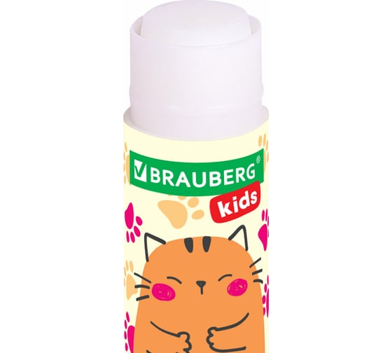 Клей-карандаш BRAUBERG Лапки Cat Paw, 9 г, фигурный колпачок, 3 шт на блистере, Kids 271982