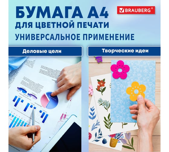Бумага BRAUBERG Digital Silk, мелованная, матовая, А4, 200 г/м, 200 л, для полноцветной лазерной печати, 130 проц. (CIE) 116399
