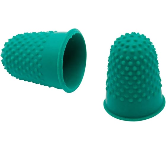 Напальчник для бумаг SILWERHOF 672204-10 диаметр 20 мм высота 30 мм зеленый, резина, упаковка 10 шт 1534564 1