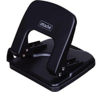 Дырокол Attache Economy до 25 листов, с линейкой, металл, черный 1801135