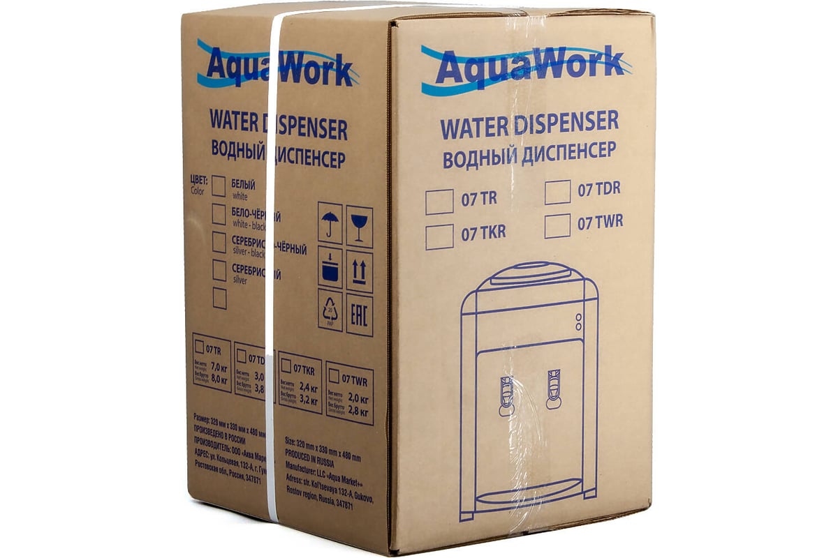 Кулер для воды Aqua Work 0.7TKR бело-черный 24608