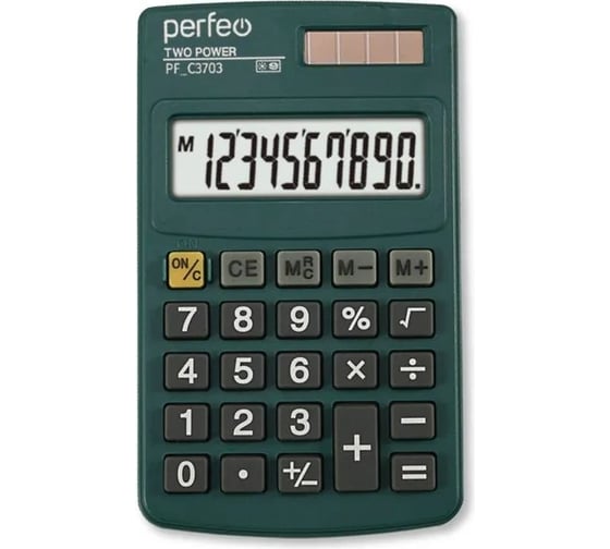 Калькулятор PERFEO PF_C3703, карманный, 8-разрядный, зеленый 30016130 1