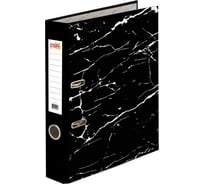 Папка-регистратор Staff Profit с мраморным покрытием, 75 мм, черная, съемный механизм, 272007