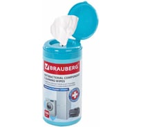 Антибактериальные салфетки для экранов оптики и пластика плотные BRAUBERG 13x17см, 100шт 513476 16425147