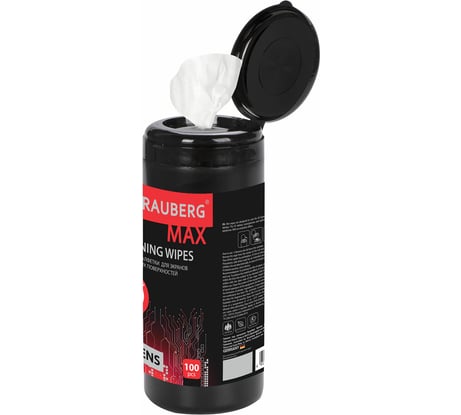 Салфетки для экранов всех типов и оптики BRAUBERG MAX ПЛОТНЫЕ 13х17см, туба, 100 шт, влажные 513284