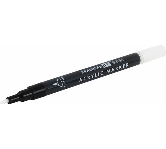 Маркеры акриловые для рисования и хобби BRAUBERG ART CLASSIC 12 ярких цветов, линия 0,7-1 мм 152521