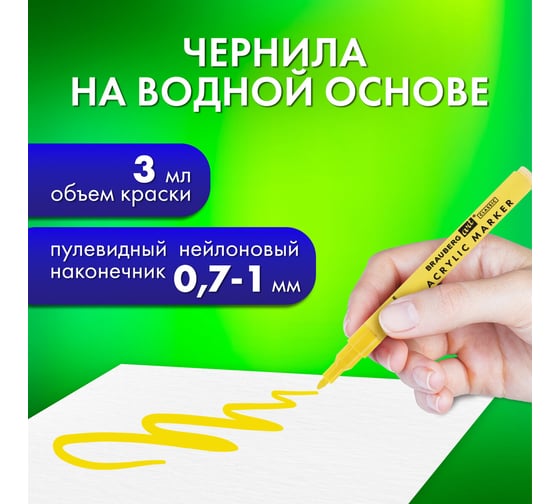 Маркеры акриловые для рисования и хобби BRAUBERG ART CLASSIC 20 ярких цветов, линия 0,7-1 мм 152522