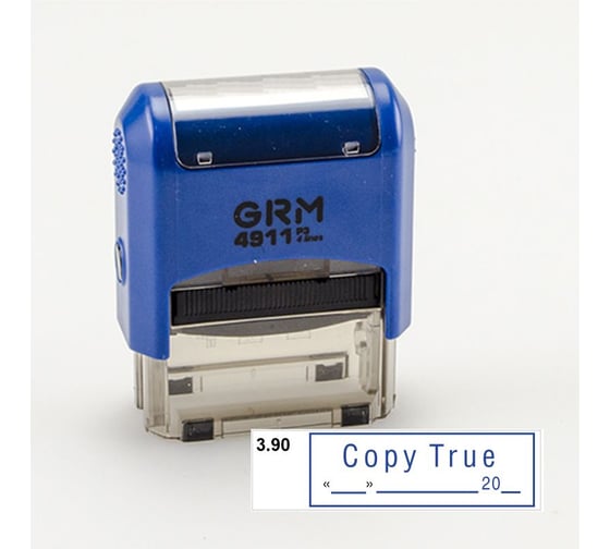 Стандартный штамп GRM 4911 p3 «3.90 copy true (дата, рамка)» 110491300-390 1