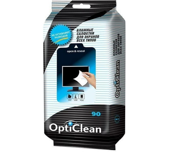 Влажные салфетки для экранов всех типов МУЛЬТИДОМ OptiClean №90 48132