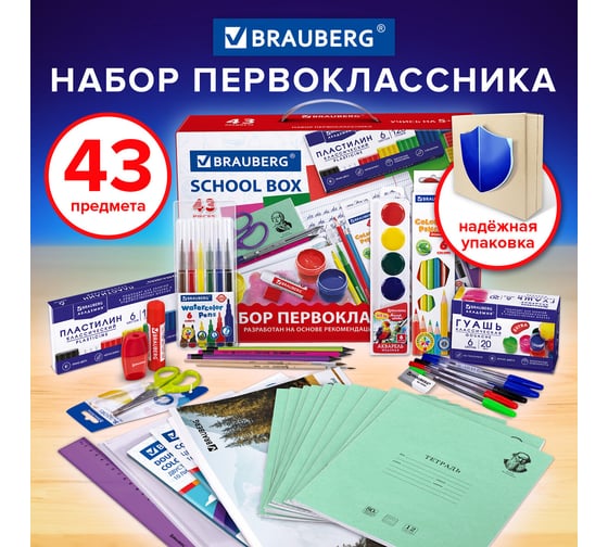 Набор канцелярии подарочный "43 предмета", BRAUBERG 880949