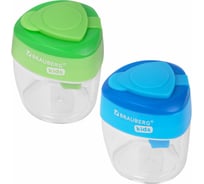 Точилки KIDS "MAXI", 2 шт, 2 отверстия, с большим контейнером, трехгранный корпус, BRAUBERG 271947
