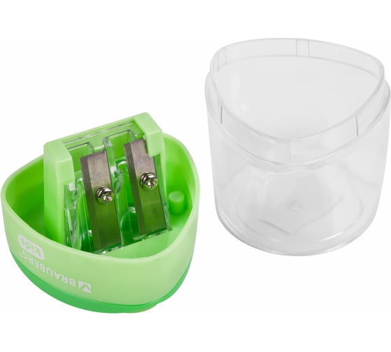 Точилки KIDS "MAXI", 2 шт, 2 отверстия, с большим контейнером, трехгранный корпус, BRAUBERG 271947