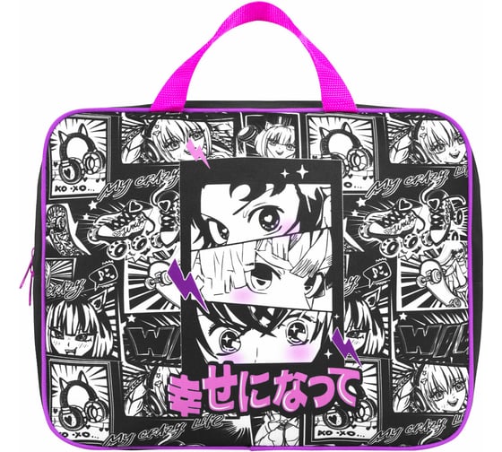 Папка на молнии с ручками А4, мешок д/обуви 42x33см, пенал 20x10см,Anime movie НАБОР , BRAUBERG 272101