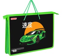 Папка Пифагор на молнии с ручками А4, 1 отделение, пластик, ручки-шнурок, Dive into drive, 272112