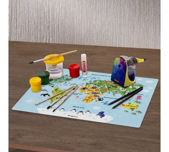 Настольное покрытие ЮНЛАНДИЯ А3+, пластик, 46x33 см, Map 272370