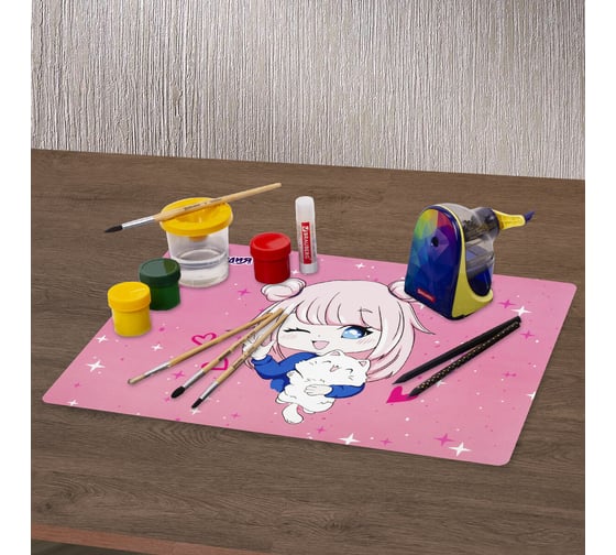 Настольное покрытие ЮНЛАНДИЯ А4+, пластик, 33x23 см, Anime pals 272371