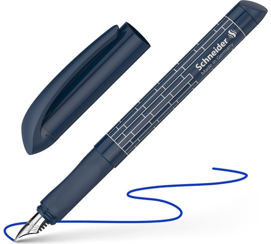 Ручка перьевая Schneider Easy navy синяя, 1 картридж, грип, темно-синий 162058