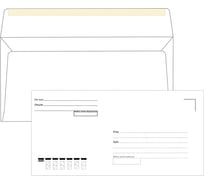 Конверты ОФИСМАГ Е65 (110x220 мм), клей, "Куда-Кому", 80 г/м2, КОМПЛЕКТ 1000 шт 124391