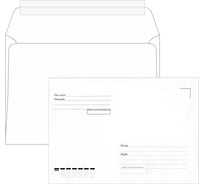 Конверты ОФИСМАГ С5 (162x229 мм), отрывная лента, "Куда-Кому", 80 г/м2, КОМПЛЕКТ 1000 шт 124403