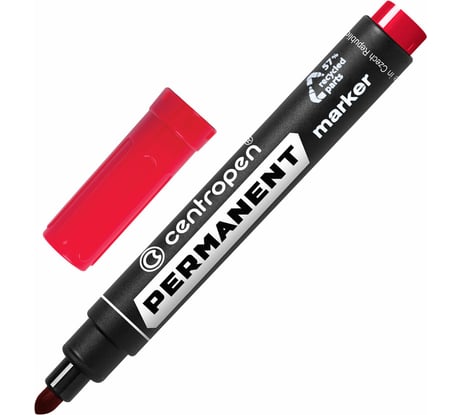 Маркер перманентный ОФИСМАГ CENTROPEN 8566, КРАСНЫЙ, круглый наконечник, 2,5 мм, 5 8566 0104 150062