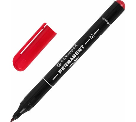 Маркер перманентный ОФИСМАГ CENTROPEN 2846, КРАСНЫЙ, тонкий наконечник, 1 мм, 6 2846 9404 150205