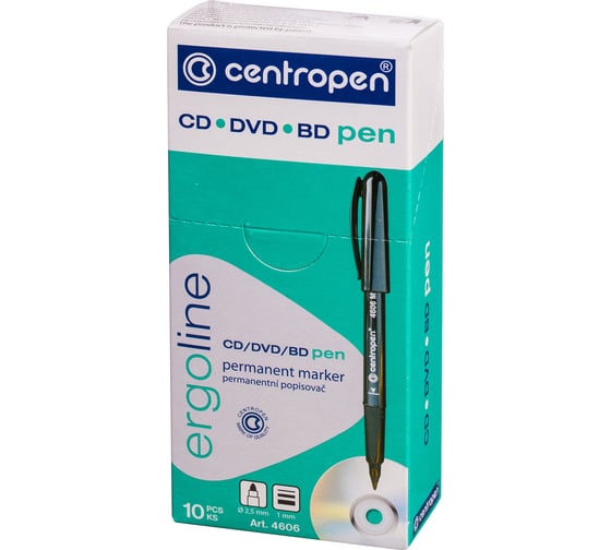 Маркер для CD и DVD ОФИСМАГ СИНИЙ CENTROPEN, трехгранная форма захвата, тонкий, 1 мм, 4606, 6 4606 0106 151111