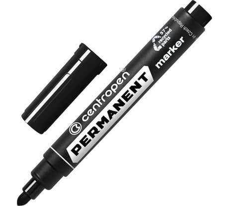 Маркер перманентный ОФИСМАГ CENTROPEN 8566, ЧЕРНЫЙ, круглый наконечник, 2,5 мм, 5 8566 0112 150061