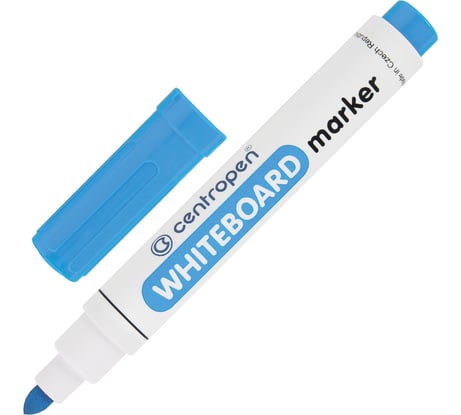 Маркер стираемый для белой доски ОФИСМАГ ГОЛУБОЙ CENTROPEN "Dry-Wipe", круглый наконечник, 2,5 мм, 8559, 5 8559 0167 152018