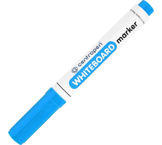 Маркер стираемый для белой доски ОФИСМАГ ГОЛУБОЙ CENTROPEN "Dry-Wipe", круглый наконечник, 2,5 мм, 8559, 5 8559 0167 152018
