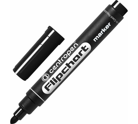 Маркер для бумажного флипчарта ОФИСМАГ ЧЕРНЫЙ CENTROPEN, НЕПРОПИТЫВАЮЩИЙ, 2,5 мм, 8550, 5 8550 0112 151104