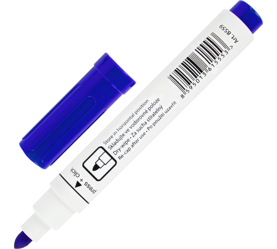 Маркер стираемый для белой доски ОФИСМАГ СИНИЙ, CENTROPEN "Dry-Wipe", 2,5 мм, 8559, 5 8559 0117 151107
