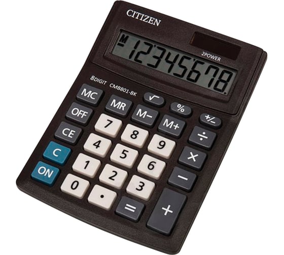 Калькулятор настольный CITIZEN BUSINESS LINE CMB801BK, МАЛЫЙ (137x102 мм), 8 разрядов, двойное питание ОФИСМАГ 250431