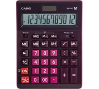 Калькулятор настольный CASIO GR-12С-WR (210x155 мм), 12 разрядов, двойное питание, БОРДОВЫЙ, GR-12C-WR-W-EP ОФИСМАГ 250444