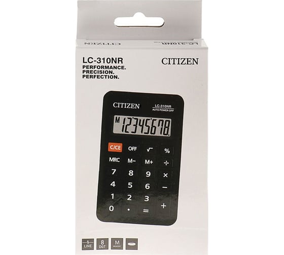 Калькулятор карманный CITIZEN LC310NR (114x69 мм), 8 разрядов, питание от батарейки, LC-310NR ОФИСМАГ 250345