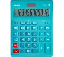Калькулятор настольный CASIO GR-12С-LB (210x155 мм), 12 разрядов, двойное питание, ГОЛУБОЙ, GR-12C-LB-W-EP ОФИСМАГ 250441