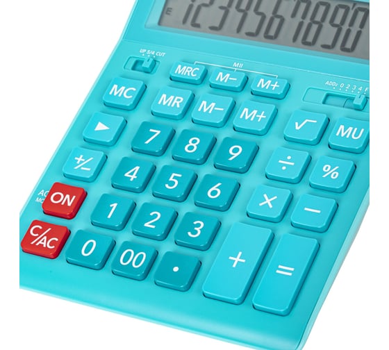 Калькулятор настольный CASIO GR-12С-LB (210x155 мм), 12 разрядов, двойное питание, ГОЛУБОЙ, GR-12C-LB-W-EP ОФИСМАГ 250441
