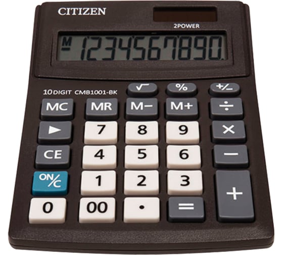 Калькулятор настольный CITIZEN BUSINESS LINE CMB1001BK, МАЛЫЙ (136x100 мм), 10 разрядов, двойное питание ОФИСМАГ 250432