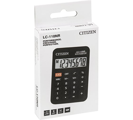 Калькулятор карманный CITIZEN LC-110NR, МАЛЫЙ (89x59 мм), 8 разрядов, питание от батарейки, ЧЕРНЫЙ ОФИСМАГ 250342