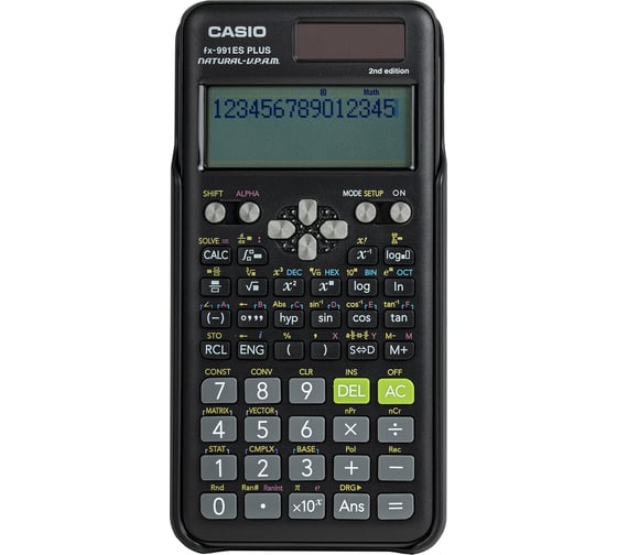 Калькулятор инженерный CASIO FX-991ES PLUS-2 (162x77 мм), 417 функций, двойное питание, сертифицирован для ЕГЭ, FX-991ESPLUS-2S ОФИСМАГ 250395