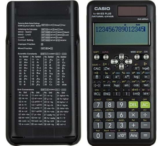 Калькулятор инженерный CASIO FX-991ES PLUS-2 (162x77 мм), 417 функций, двойное питание, сертифицирован для ЕГЭ, FX-991ESPLUS-2S ОФИСМАГ 250395